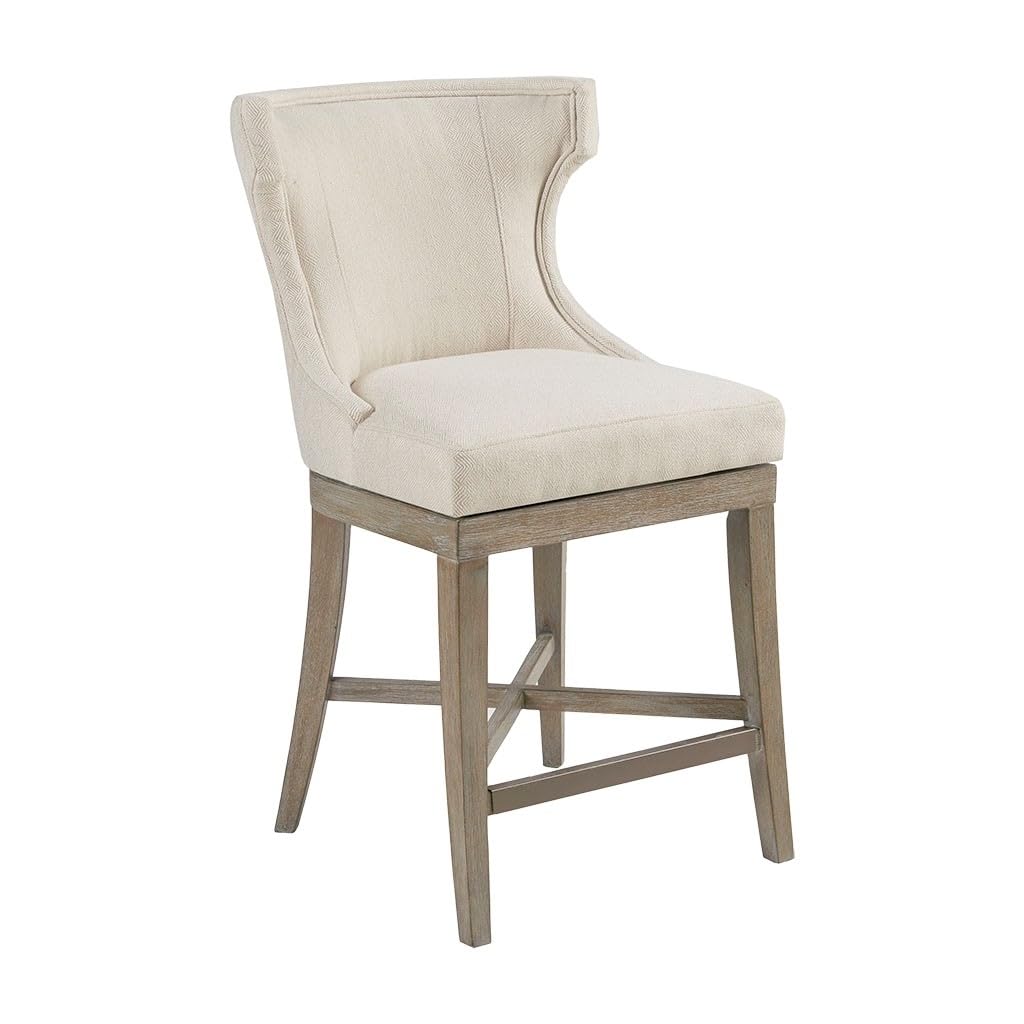 Gracie Mills Allie Swivel Wingback Counter Stool with Metal Kickplate - GRACE-9725