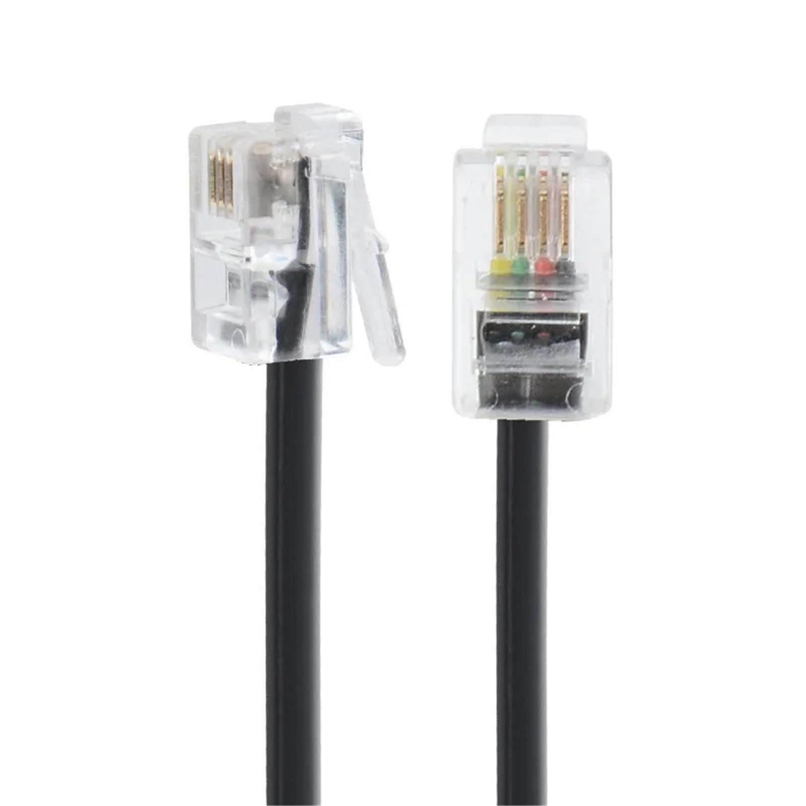 Cavo telefonico da RJ9 a RJ9 4P4C dritto con pinout per cornetta telefonica modulare (1 m, cavo nero 4P4C)