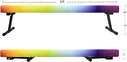 Miniatura 4 de YANGG Viga de equilibrio de gimnasia de 6 pies8 pies, haz ajustable de piso de nivel alto y bajo, altamente estable, equipo de entrenamiento de