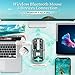 UrChoiceLtd T900 Kabellose Bluetooth-Maus, Multi-Device Slim Cordless Mouse (Dual-Mode: BT 5.1/5.2+2.4G), 400 mAh Akku 2400 DPI Transparente optische USB-Mäuse für Notebook, PC, Mac, Laptop (Grün)