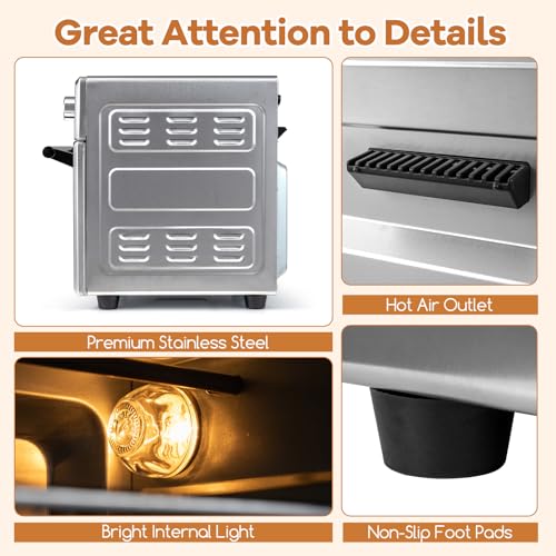 Image of ARLIME 14-in-1 Air Fryer Toaster Oven Combo, 1700W Stainless Steel Countertop Convection Oven with Bake, Rotisserie, Dehydrate & Defrost Functions, 26 QT Large Capacity, 60-Minute Timer & Accessories
