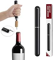 IPEROT Air Pressure Wine Bottle Opener with Foil Cutter - Effortless Corkscrew, No Damage, Portable for Travel & Parties (Black)
