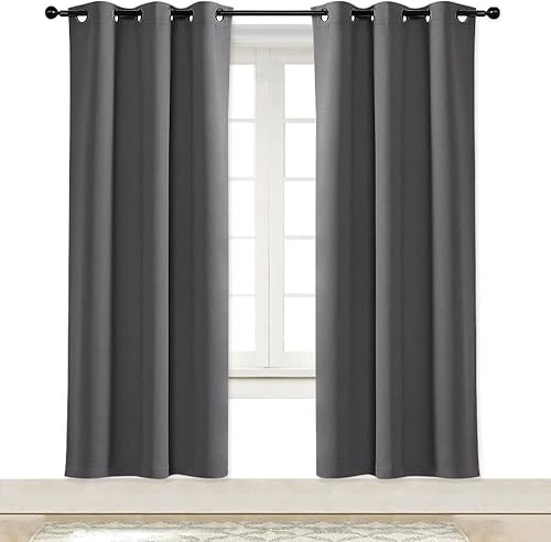 NICETOWN - Cortinas blackout tipo persiana para dormitorios y oscurecer habitaciones, con aislamiento térmico y ojales (un panel, 42 x 72 pulgadas,
