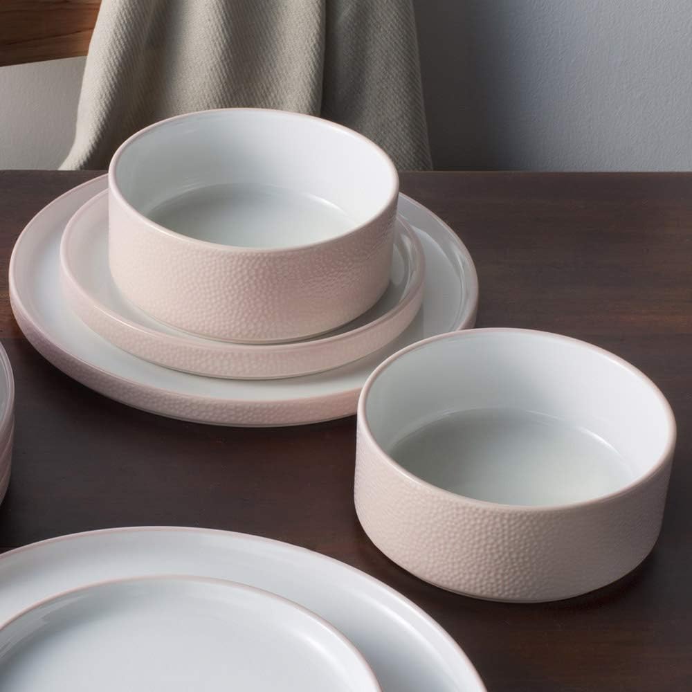 Noritake ColorTex Stone Blush Set of 4 Stax Cereal Bowls, 6", 20 oz.