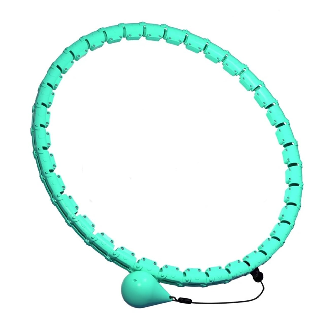 Weighted Hula Infinity Hoop for Adult Weight Loss, 36 Knots Plus Size Smart Hula Fitness Exercise Hoola Hoop Suitable, for Women and Beginners, Detachable Ab Trainer (Cyan)