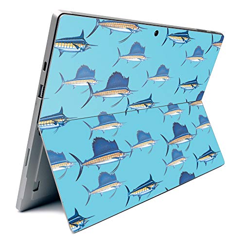Image of MightySkins Carbon Fiber Skin for Microsoft Surface Pro 7 - Billfish Stripes | Textured Carbon Fiber Finish | Easy to Apply, Remove, and Change Styles | Made in The USA (CF-MISURPR7-Billfish Stripes)