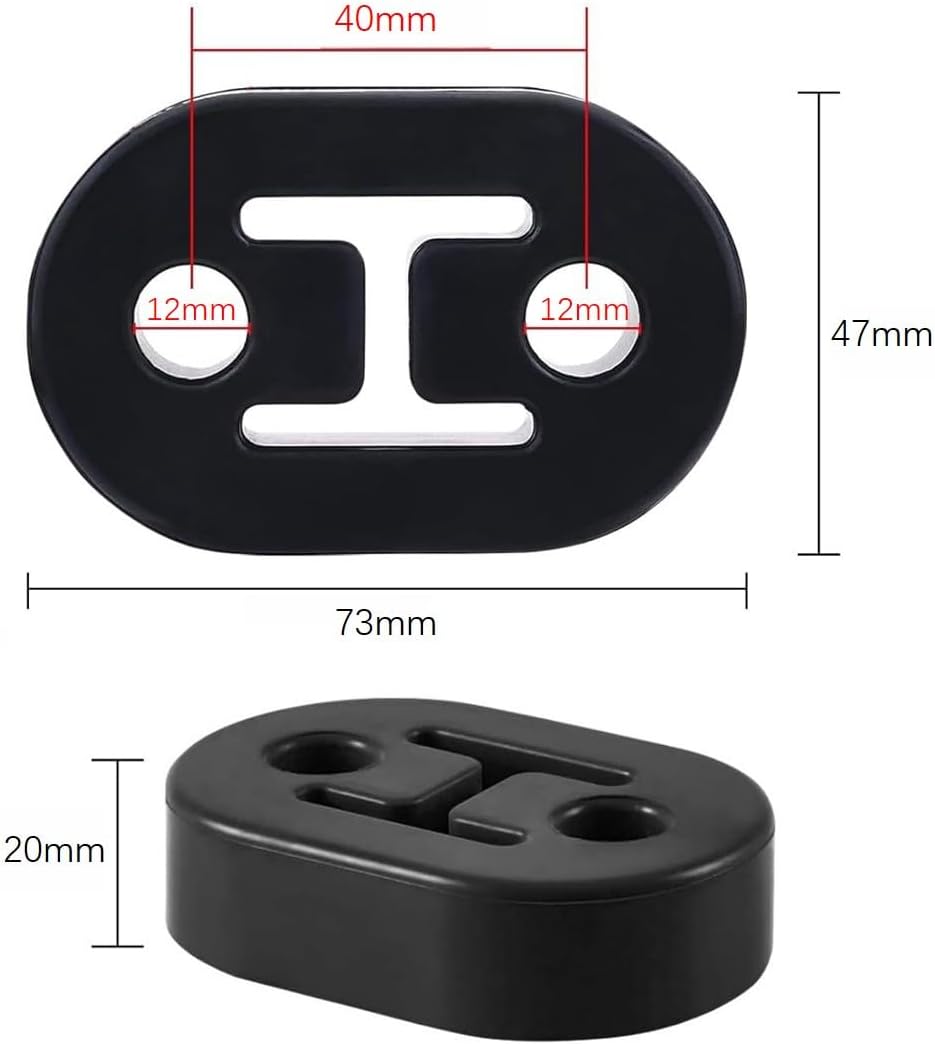 Set of 4 Muffler Hanging Rubber Exhaust Pipe Hangers Reinforced Muffler Rings Vibration Reduction Shock Absorption 2 Long Short
