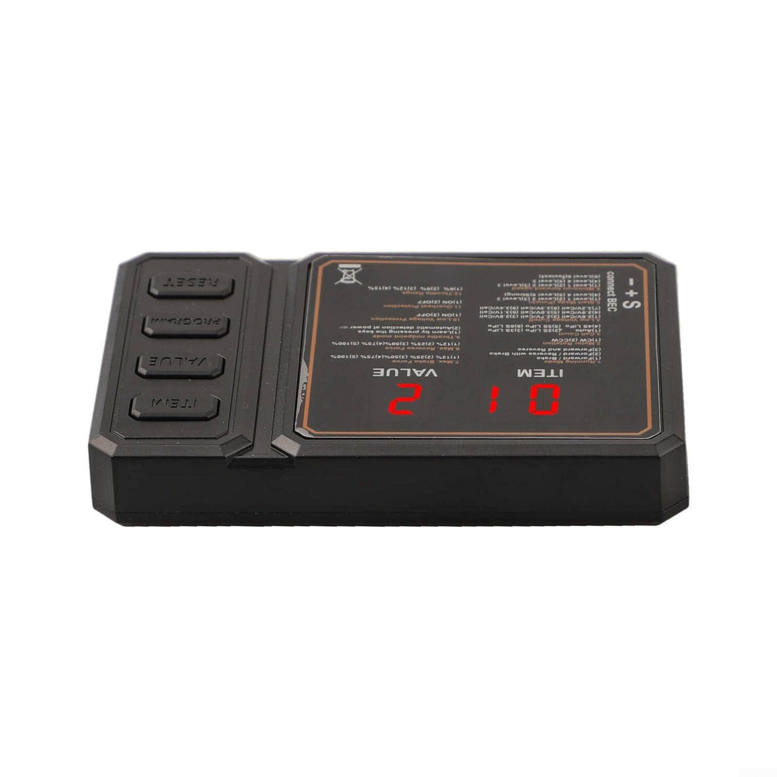 ESC Scheda di Programmazione per 10 RC Auto Brushless ESC 45A 60A, Programmatore Digitale con Display a LED, Freno Regolabile per, Compatibile con