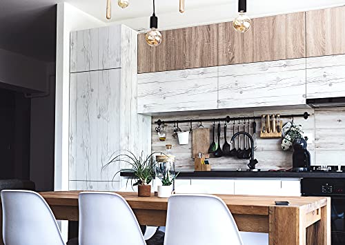 Very Berry Sticker White Contact Paper Peel And Stick (19.6" X 118", 2 Pack, Light Texture, White Grain) Wood Sticky Back Plastic Patterned Vinyl For Walls #TOP3