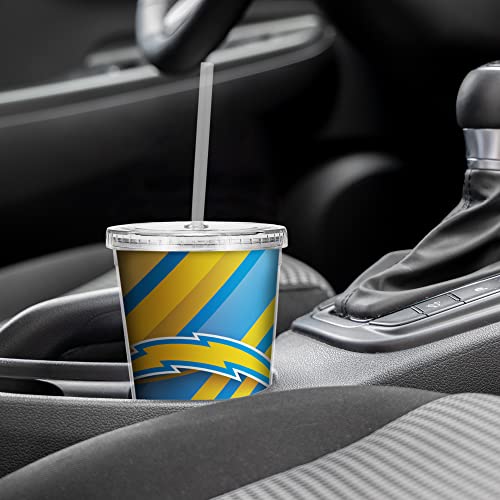 Image of Rico Industries NFL Football 16oz Clear Tumbler W /Straw for NFL Fans