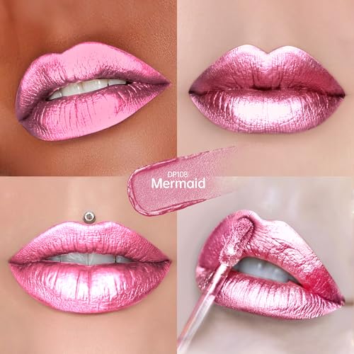 Image of Depuplum 3Pc Metallic Lipstick for Women Red Burgundy Pink Lipsticks