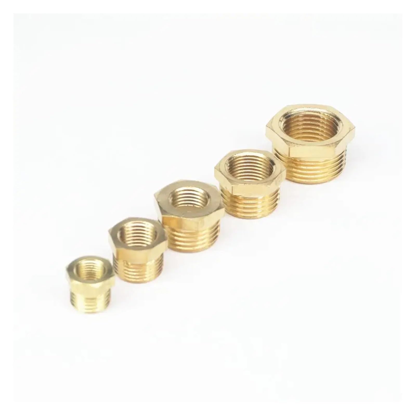 MQXFCZUX 2PC M14x1.5 Female - M20x1.5 Male Brass Reducer Reducing Fitting Gas Water Fuel Pressure Gauge