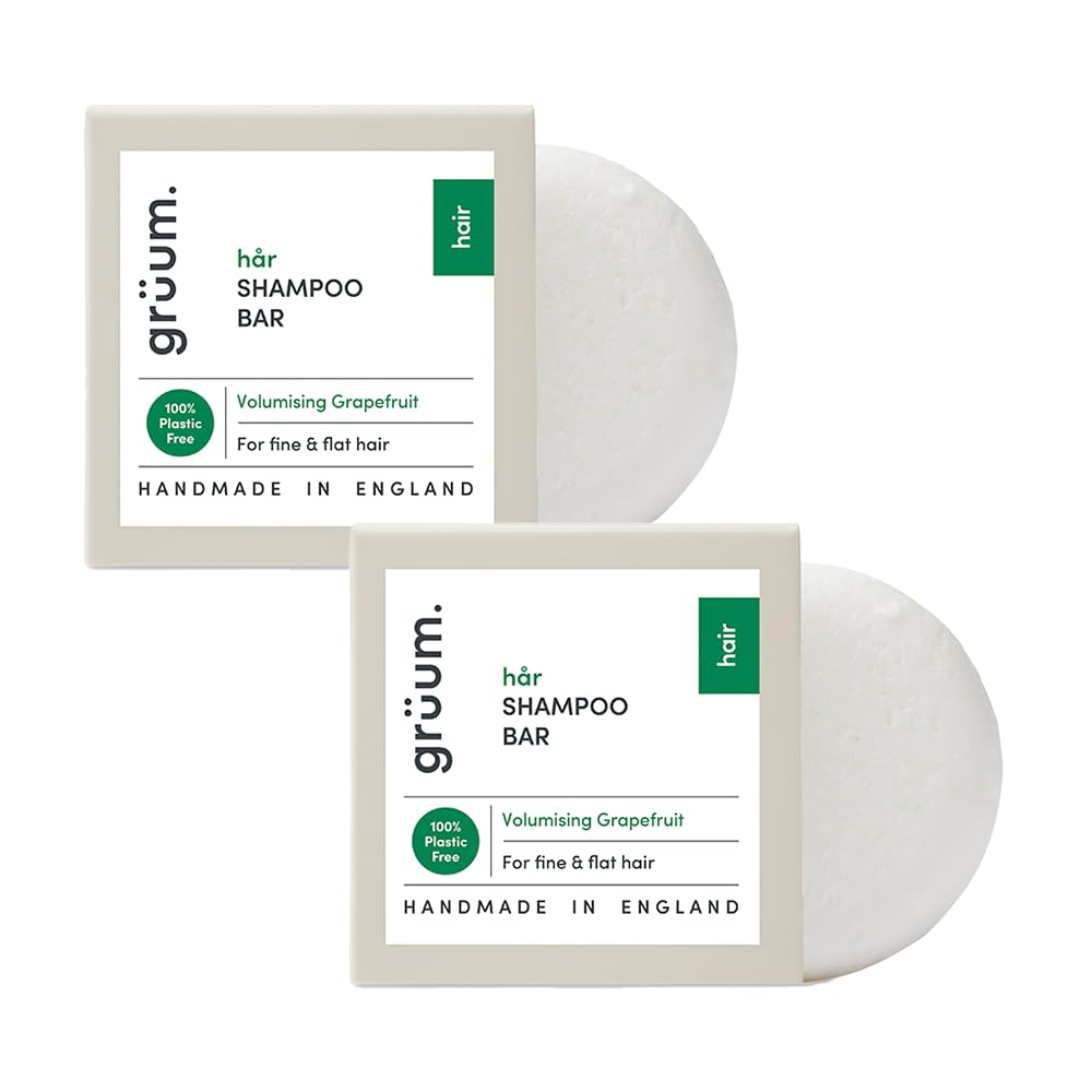 grüum Twin Pack Volumising Shampoo Bar 50g, Solid Shampoo Bars for Hair Up to 60 Washes