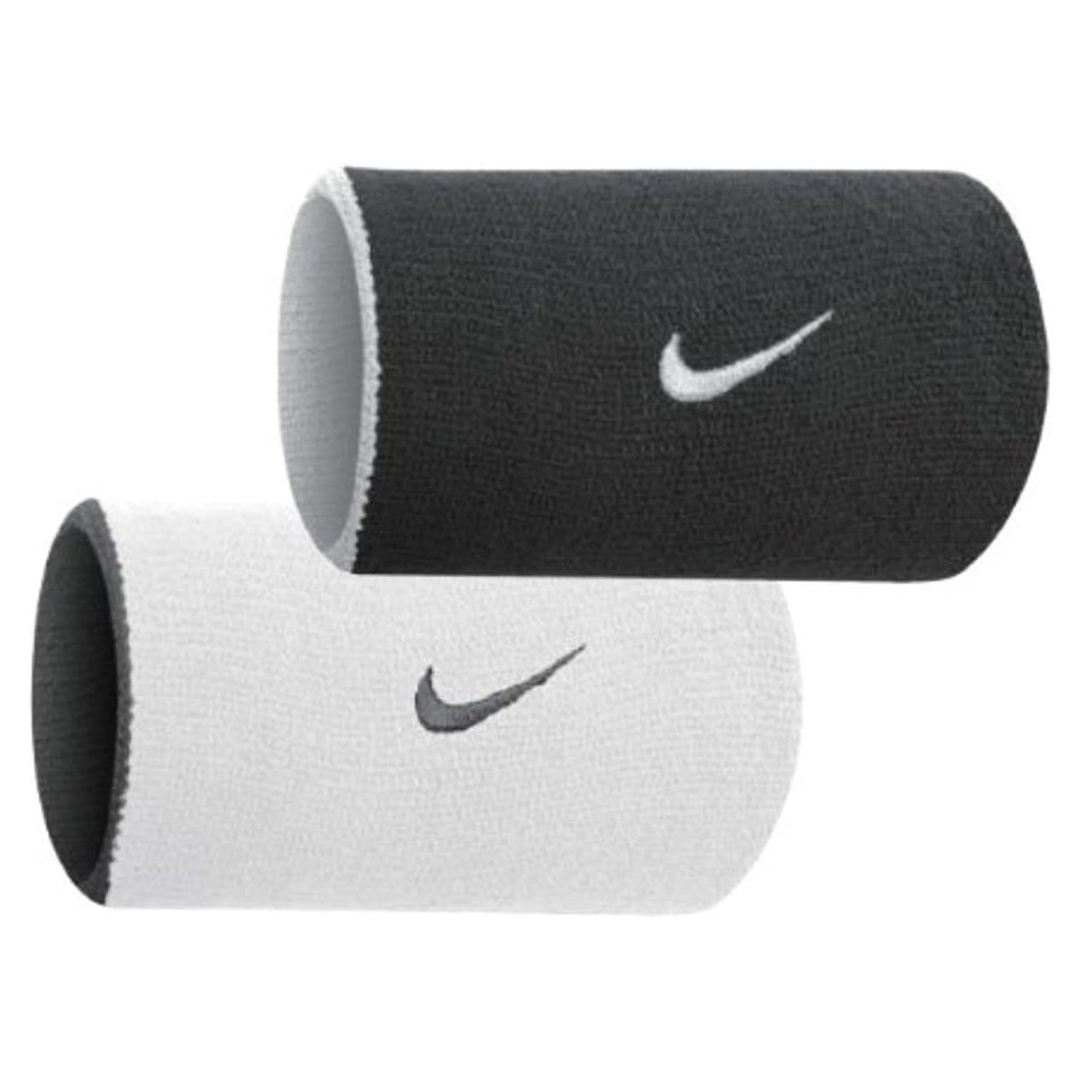 NIKE Dri-Fit Home and Away Doublewide Wristbands nkNNNBO416OS (Black/Base Grey 022)