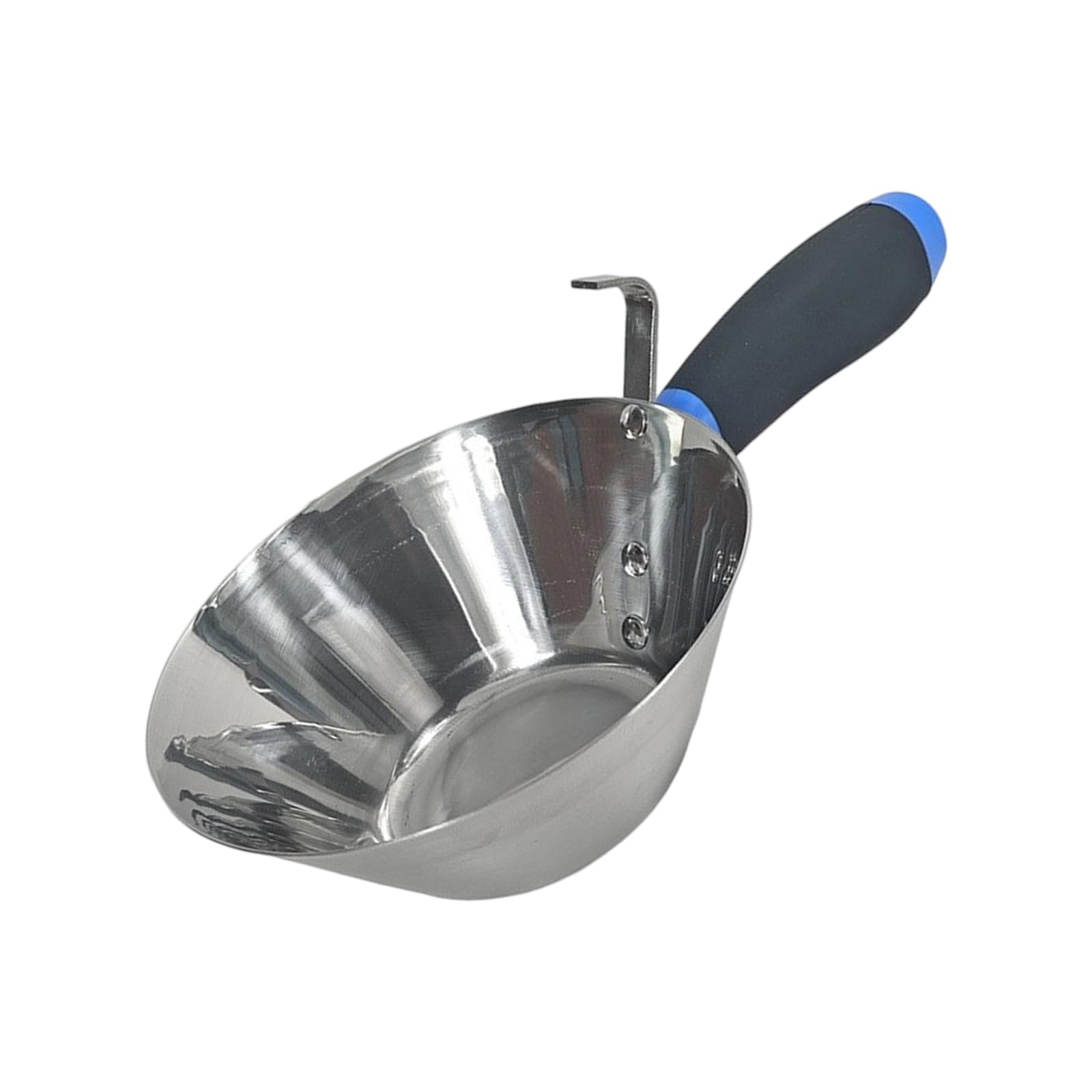 Beimus Large Capacity 18cm Stainless Steel Cement Gypsum Plaster Container with Nonslip Grip and Storage Hook Cement Mortar Container