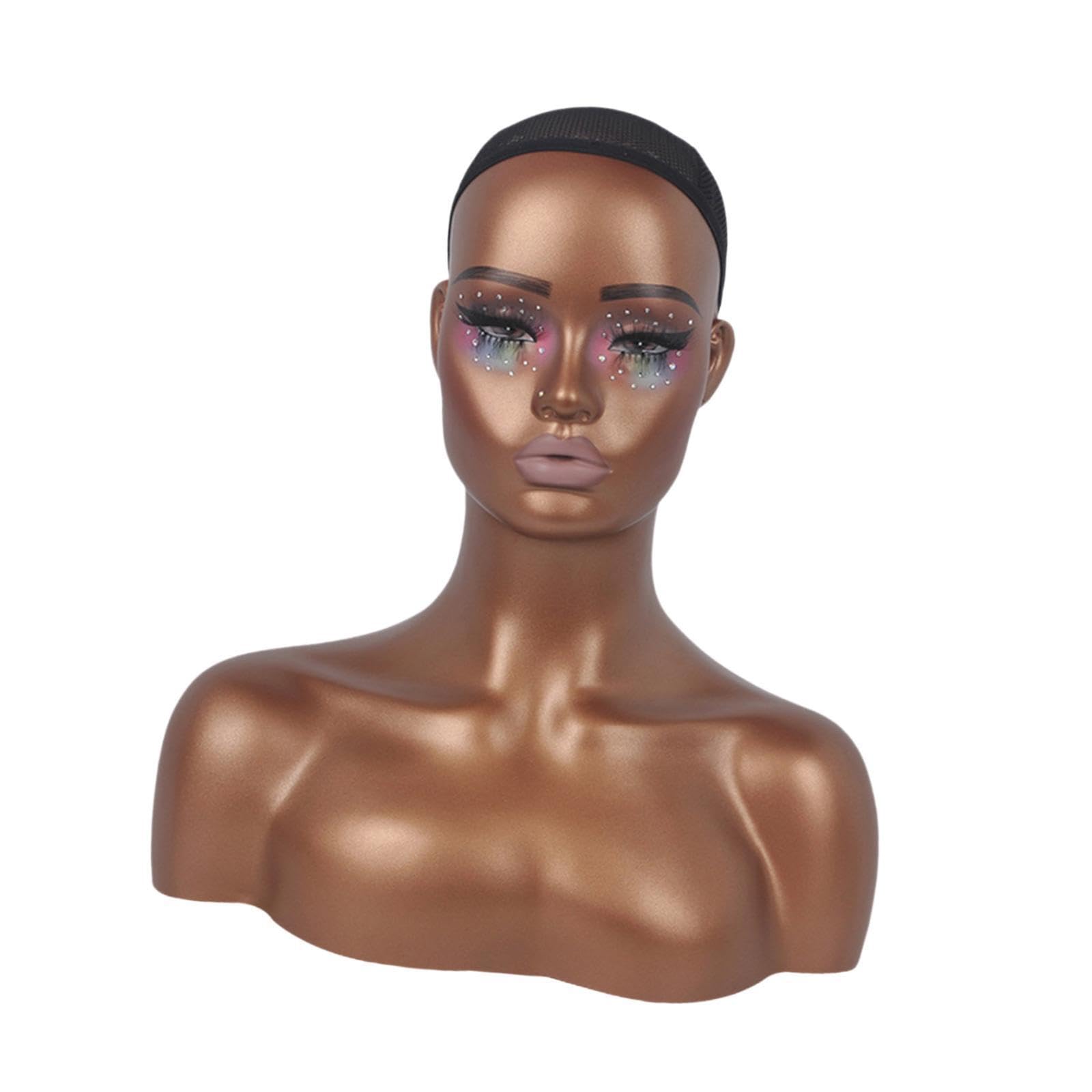 CYDZSRA Mannequin Head With Ears Headwear Display Props Realistic Model Enhances Accessory Presentation In Retail Spaces Woman Caps Glasses Earrings Necklace