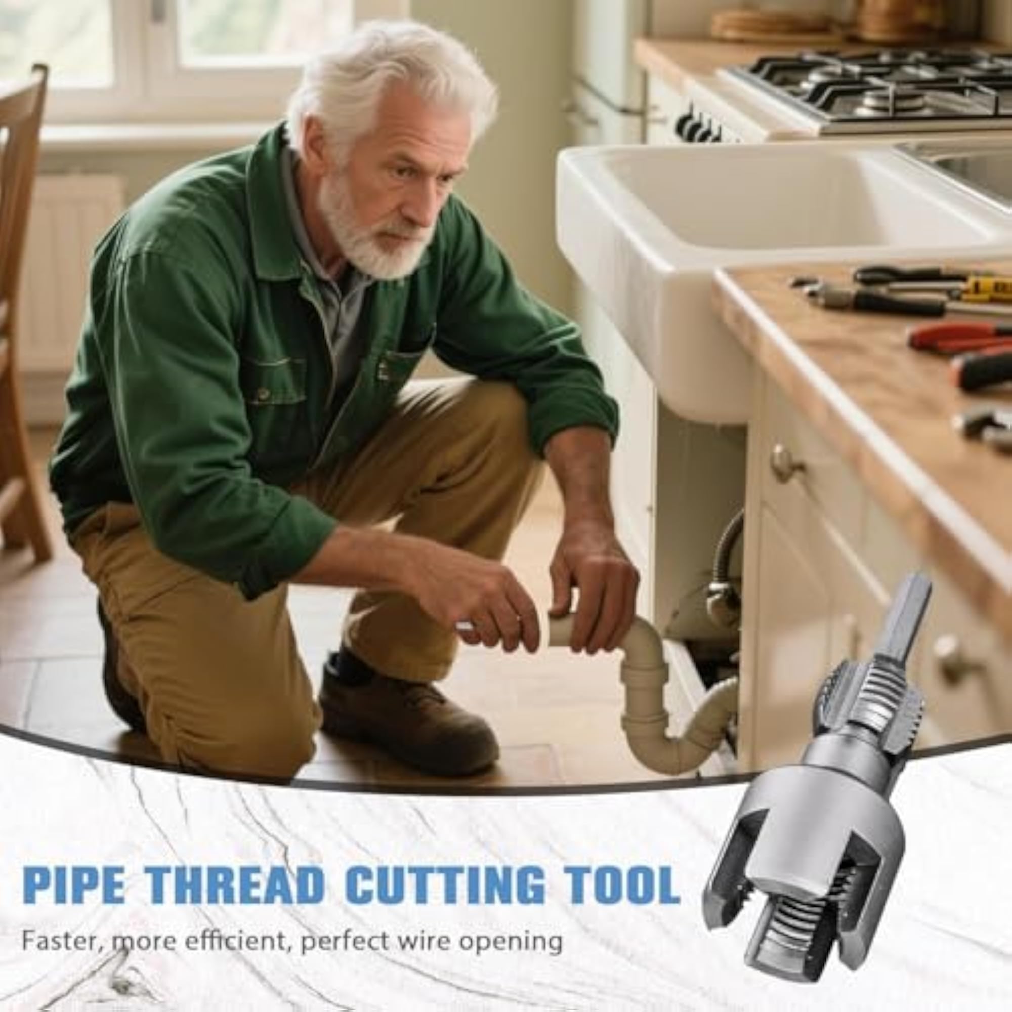 2-Piece Pipe Threading Tool Set for Plumbing