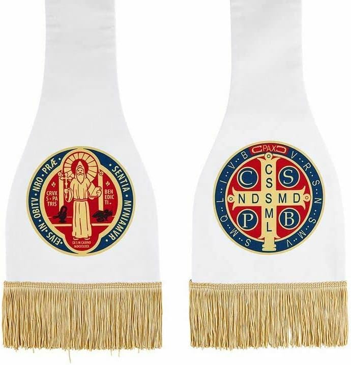 Christian Utensils - Suministro de iglesia católica, medalla de San Benito con flecos, 86 pulgadas rgbc-df-162