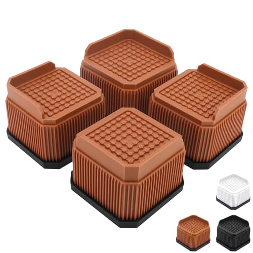 Umelee 洗濯機かさ上げ台 5.1cm高さ調整 6.4cm足対応 高さ調節器具 家電・家具向け 振動・騒音軽減 滑り止め 耐荷重1000kg 4個セット ブラウン