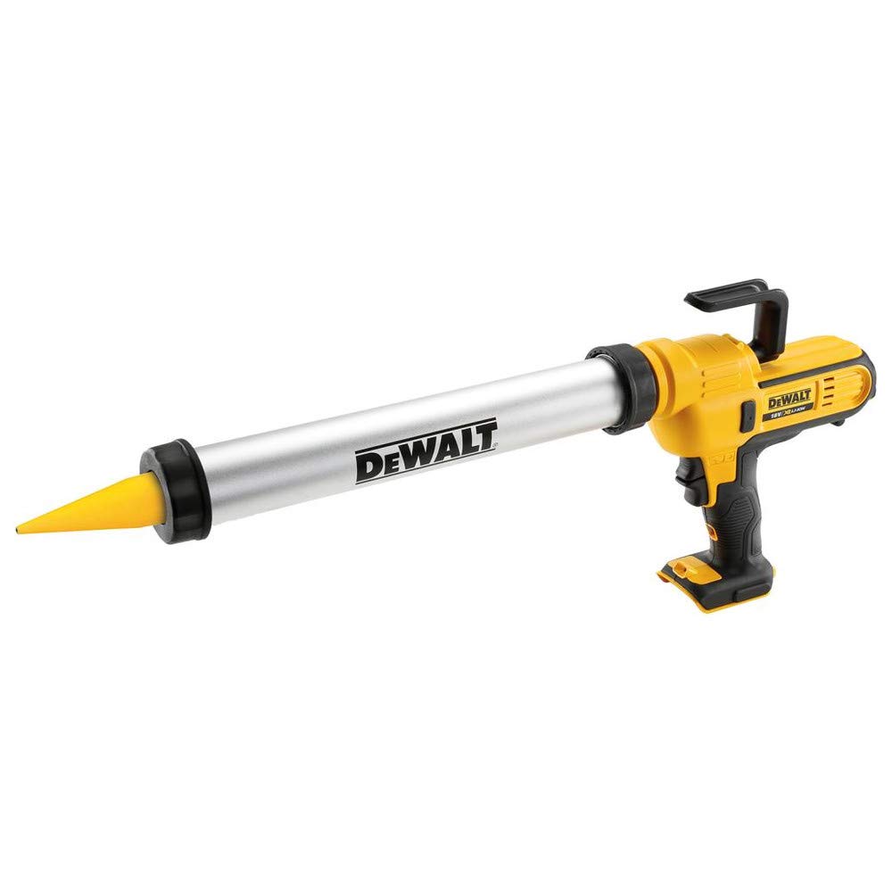 DEWALT - Pistolet Silicone Électrique XR 18V - DCE580N-​XJ - Pistolet à Cartouche 310ml et Sachet >600ml sans Fil, sans Batterie, ni Chargeur - Pistolet à Mastic avec Variateur de Vitesses Électronique