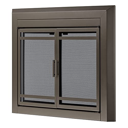 Image of UniFlame Kendall, Cabinet-Style Fireplace Doors, Oil Rubbed Bronze, Small