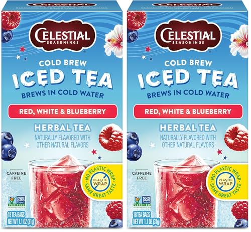 Image of Celestial Seasonings Cold Brew Red, White & Blueberry Iced Tea Bags 18 tea bags (Pack of 2)