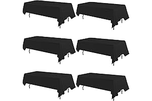 6 Pack Black Table Cloth Rectangle Table 60 x 102 Inch Tablecloths...