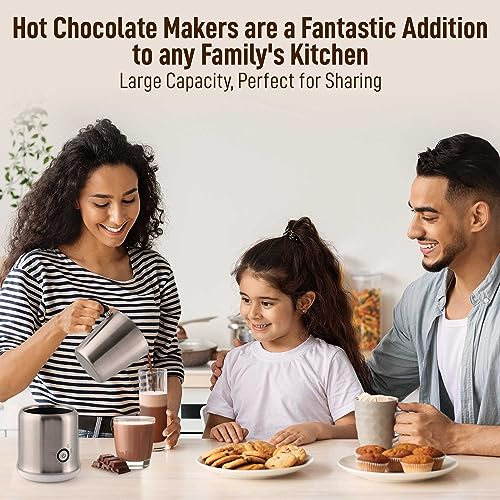Image of Zulay Electric Hot Chocolate Maker Machine - Powerful, Stainless Steel Hot Chocolate Machine & Hot Cocoa Maker - 4-in-1 Detachable Milk Frother Heater & Cold Foam Maker - Milk Frother Dishwasher Safe