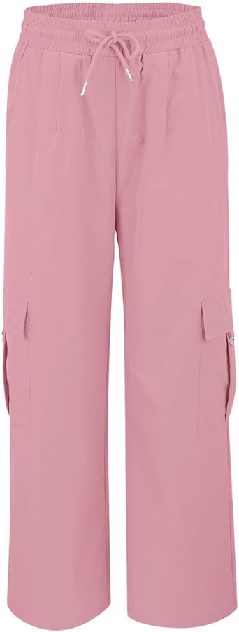 Wide Leg Cargo Pants Women Elastic Waist Baggy Sweatpants Casual Athletic Joggers Trousers Fashion Streetwear Pants