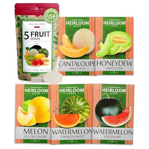 HOME GROWN Melon Seeds Variety Pack 5 - Heirloom Vegetable Seeds, Watermelon Cantaloupe Honeydew Sugar Baby & Melon, High Germination for Planting Home Garden Indoors