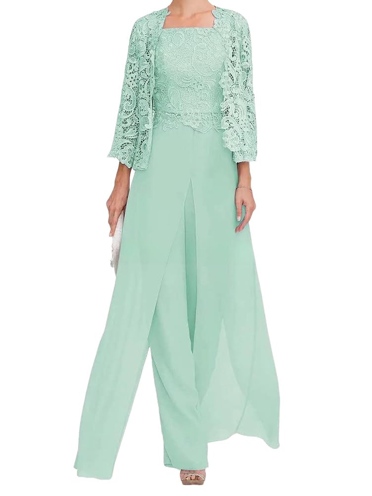 shownicer Ensemble Femme Chic et Elegant 3 Pièces Pantalons Costume De Soirée Cocktail Dentelle Costume Grande Taille Tenue