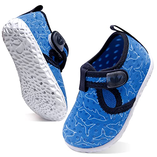 JOINFREE Toddler Water Shoes Kids Boys Girls Beach Swim Sandals Sports Walking Casual Sneakers Blue Shark 18-24 Months Infant