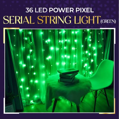 Image of Lexton 36 LED Power Pixel Serial String /Fairy Light | Plug Sourced | Suitable for Home & Outdoor Decoration, Diwali, Christmas, Ramadan, Wedding, Party, Festival (Pack of 2, Green)