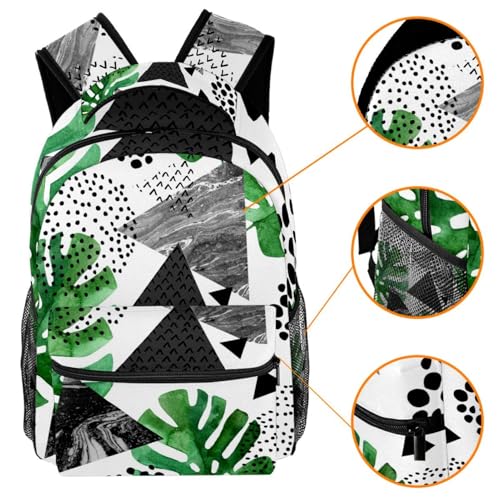 Sac à dos filles et garçons multicolore à motif géométrique et marbre chic