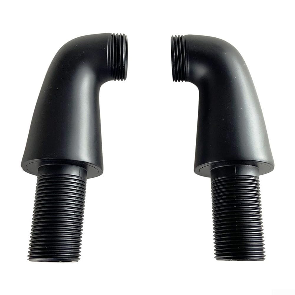 Gdfnmogo Pieds de mitigeur de douche montés sur le pont noir mat pour robinets de baignoire muraux, adaptateur d'extension en laiton massif avec filetage G3/4, convertir