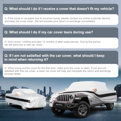 Image of 10 Layers Truck Cover Waterproof All Weather Custom Fit for Jeep Gladiator(2019-2026), Outdoor Full Exterior Pickup Car Cover for Automobiles Sun Rain Snow Ice Protection. Sliver