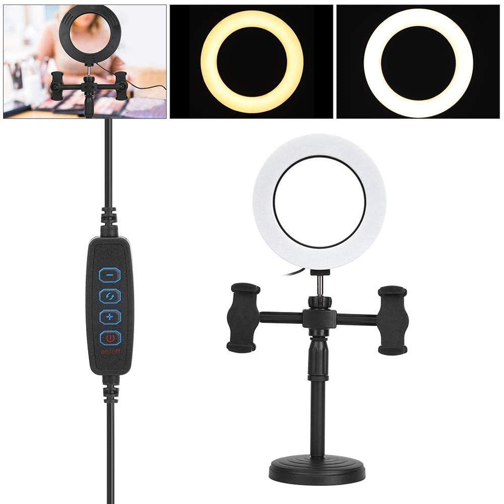 Anneau Lumineux Rechargeable Pour Selfie Et Vidéo | Support Téléphone Réglable | Lumière Réglable 2500-8500K | Portable Pliable