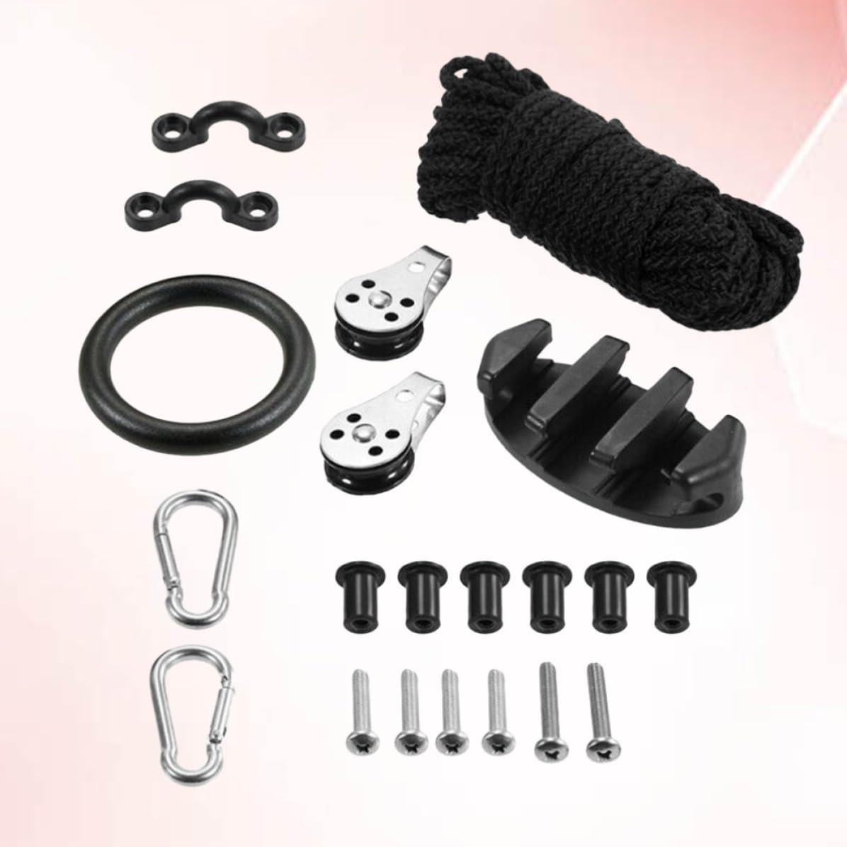 Abaodam Kit de Carro de Anclaje para Kayak Cornamusa y Poleas