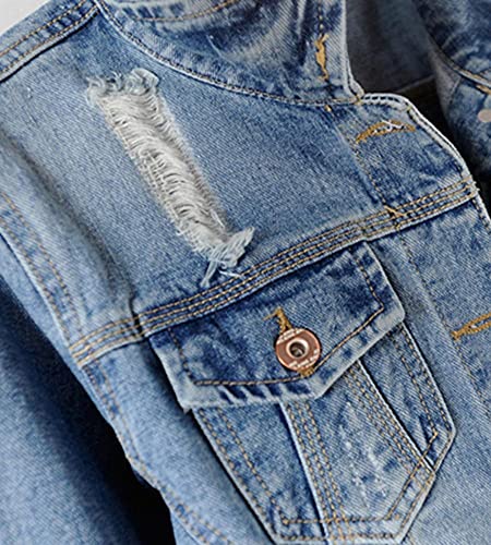 Kedera Womens Denim Jackets Distressed Ripped Long Sleeve Jean Jacket Coats3