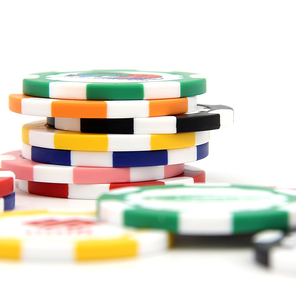 40 mm individuelle Pokerchips mit Ihrem Text, Logo oder Design für Hochzeiten, Jubiläen, Partys, Firmenveranstaltungen und Spendenaktionen, 100 farbige 11,5 g Pokerchips in Casino-Größe (schwarz)