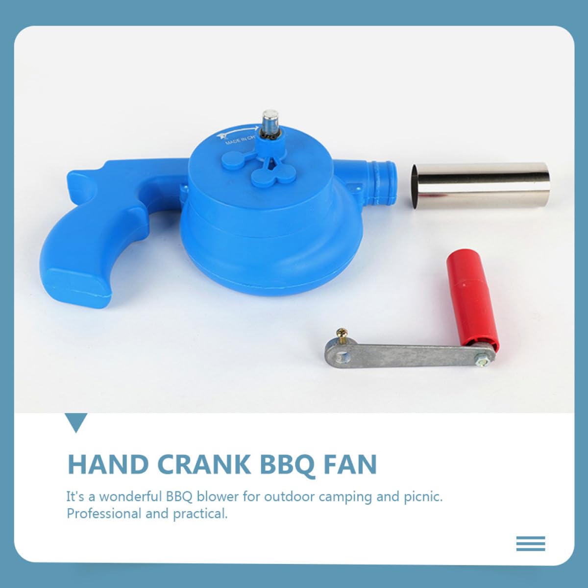 ABOOFAN Soplador Manual Herramienta Ligera y Fácil de Transportar Manivela para Barbacoa Material ABS para Acampadas y Picnics al Aire Libre