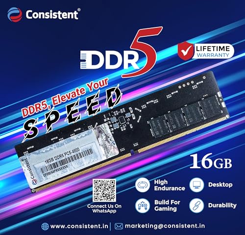 Image of Consistent Yeti 16GB DDR5 4800MHz Desktop RAM (UDIMM) | Single Memory Module for High Performance Gaming, Streaming & Editing PC