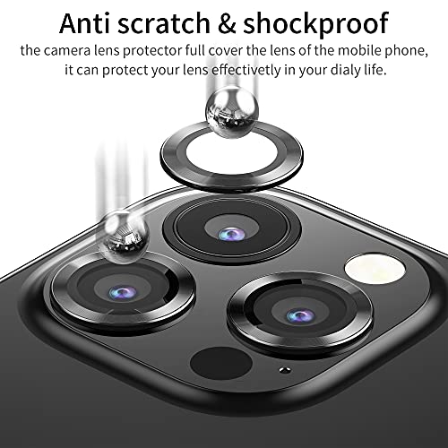Wsken [3+1] For Iphone 13 Pro Max (6.7 Inch)/ Iphone 13 Pro (6.1 Inch) Camera Lens Protector,Anti Scrach Hd Tempered Metal Glass Camera Screen Protector Shockproof Cover Film,Graphite #TOP2