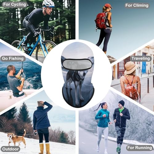 Balaclava Husky Dog on A Frozen Lake para Hombres y Mujeres, Protección Solar, Respirable, Máscara de Cabeza Completa para Senderismo, Ciclismo, Correr, Conducción miniatura 6