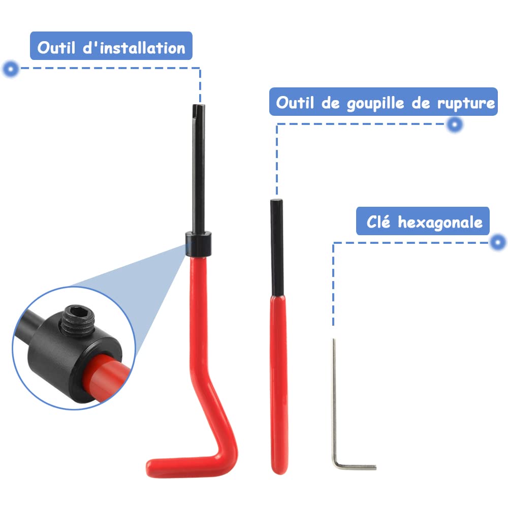 Xt Borsa 30 Pezzi Kit Riparazione Filettatura M6 X 1 Mm – Inserti In Acciaio Inox - copertina