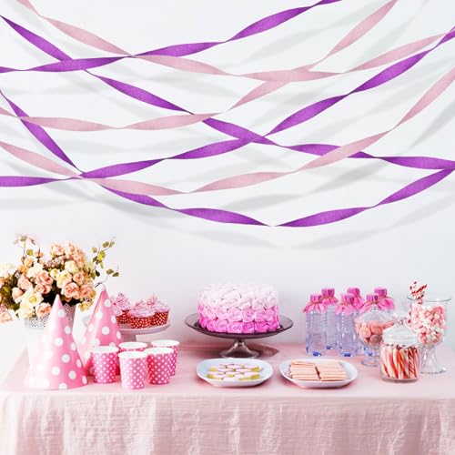 Image of Crepe Paper Streamers 6 Colors 492ft - Party Streamers & Paper Streamers for Birthday Decorations, Bachelorette Party, Baby Shower, Wedding & Bridal Shower Decor, Streamers Party Supplies (Style A)