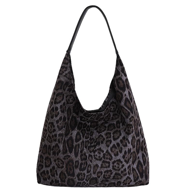 Image of Leopard Tote Bag for Women Cheetah Purse Vintage Hobo Bag Large Capacity Work Tote Bag