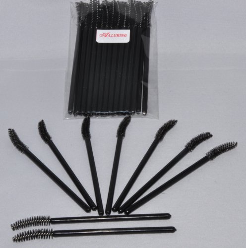 Alluring Disposable Curved Head Mascara Wands/Brushes Eyelash Extension (QTY: 100)