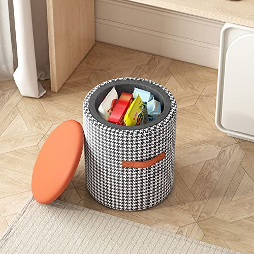 Pouf ottoman portable blanc lin pour éviter les sols rayés