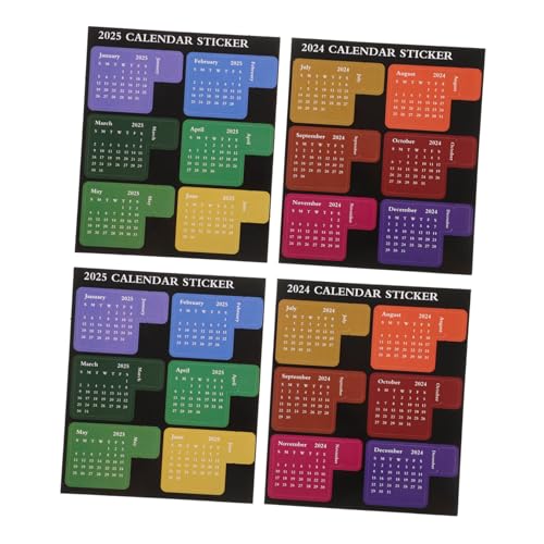 DINHEAROM 2セット 年版月間インデックスステッカー 小型付箋カレンダータブ ノート用便利なマンスリースケジュールシール 読書進捗マーカー